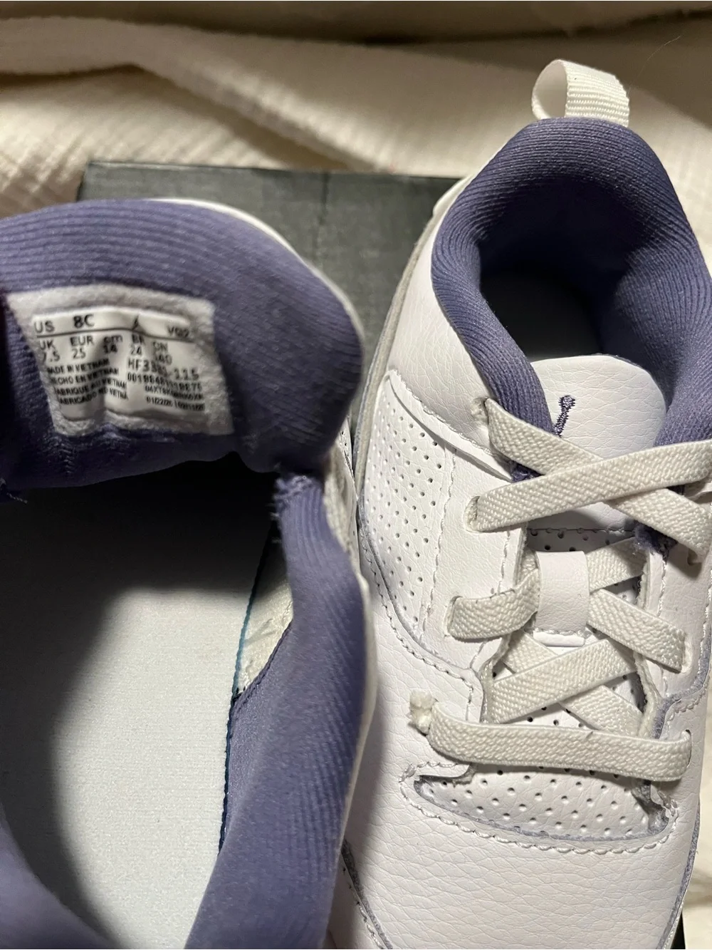 Kids White Jordan court  - toddler Comfort Shoes